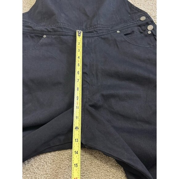 VINTAGE DEADSTOCK Womens Black Jean Denim Overalls Jumpsuit 38x34 Paint 90s Y2k - Picture 11 of 12